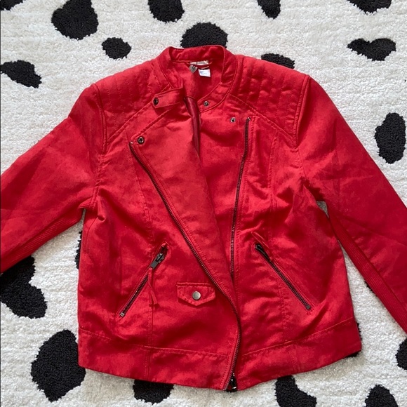 H&M Red Leather Jacket - Picture 4 of 4